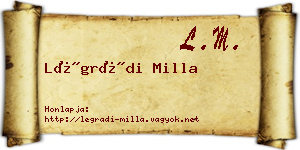 Légrádi Milla névjegykártya